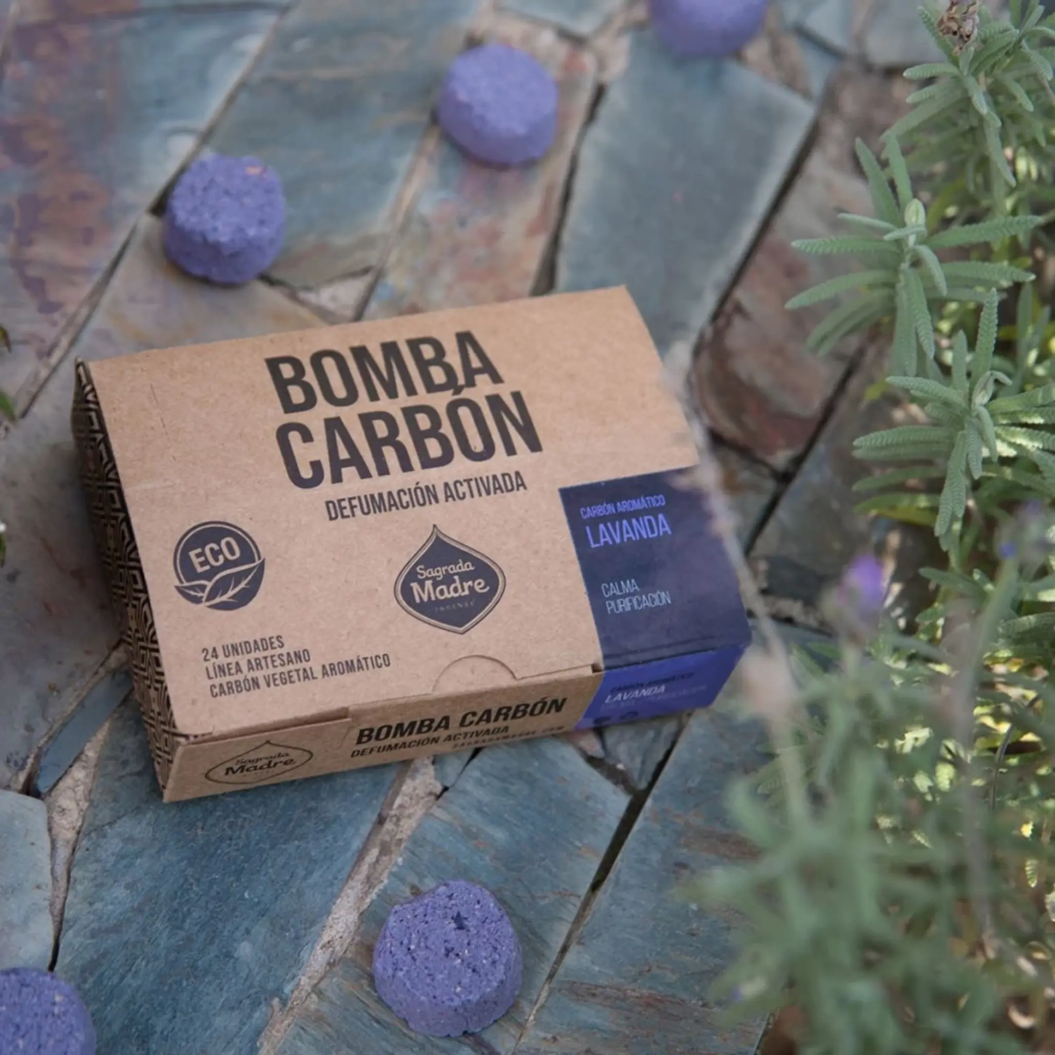 Bomba Carbón Aromático Caja x 24 unidades Sagrada Madre