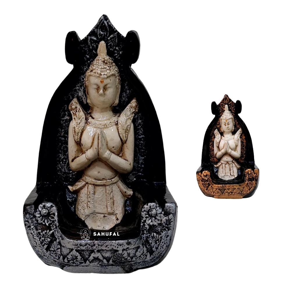 Porta Sahumerio Buda en Oración Yeso Extra Duro 20 cm