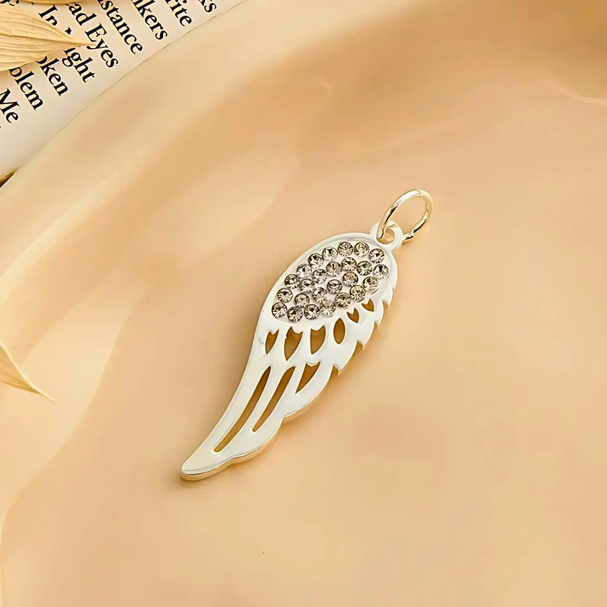 Dije Acero Blanco Alas con Strass