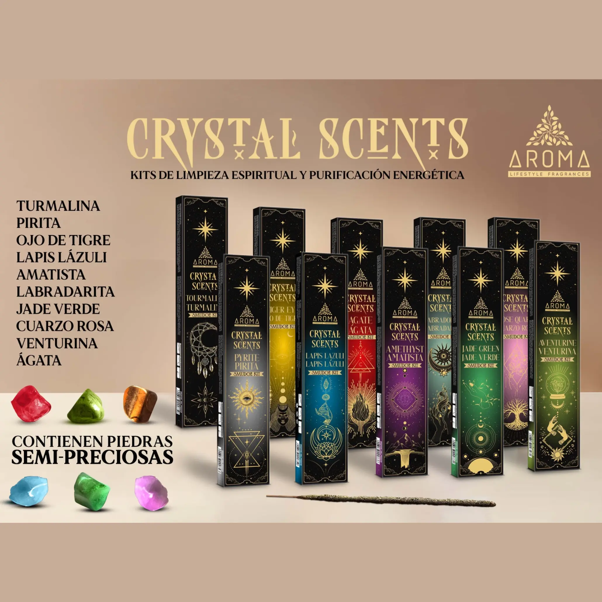 Sahumerios Crystal Scents Aroma x 8 Varillas