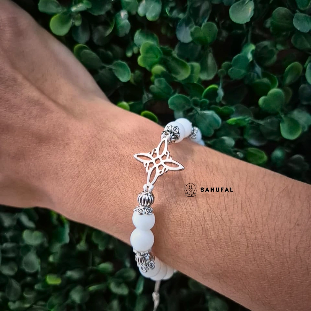 Pulsera Protección Nudo de Bruja Blanca