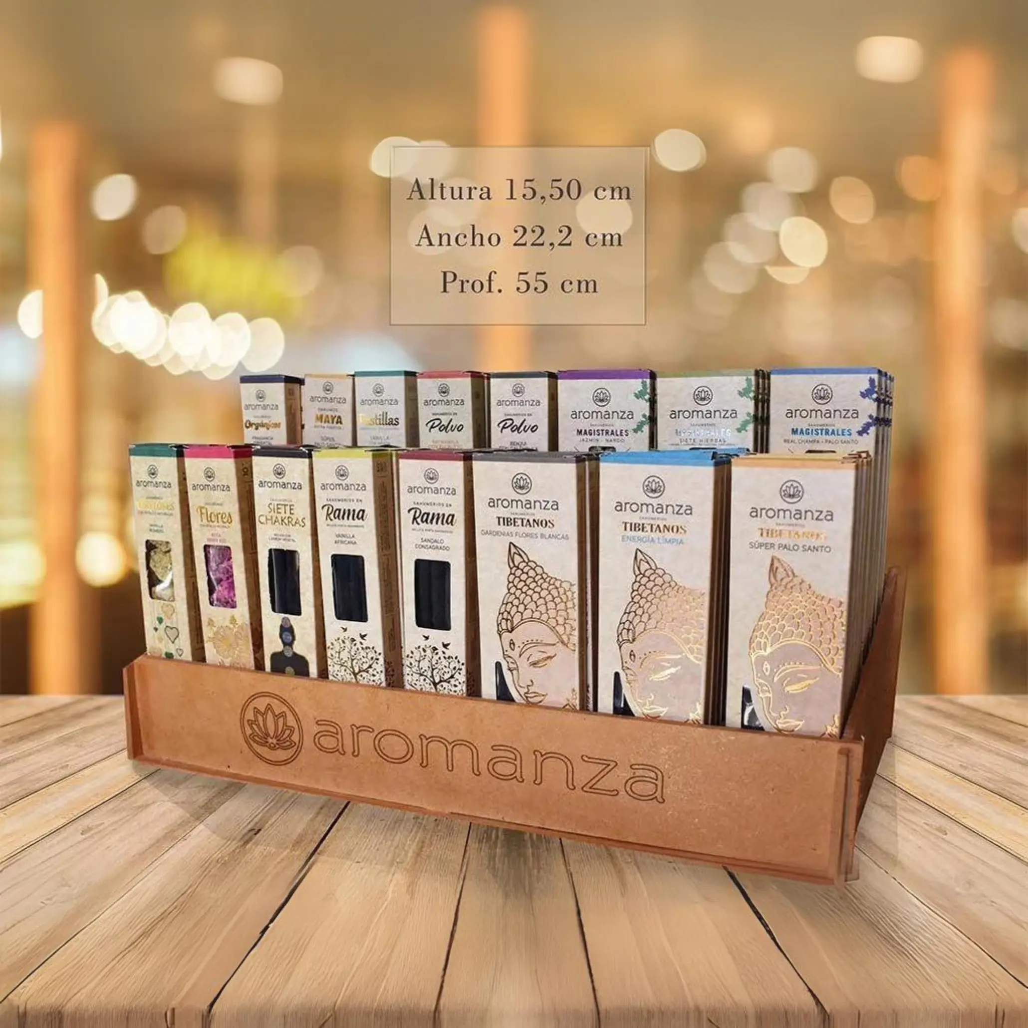 Exhibidor Mostrador Madera Aromanza