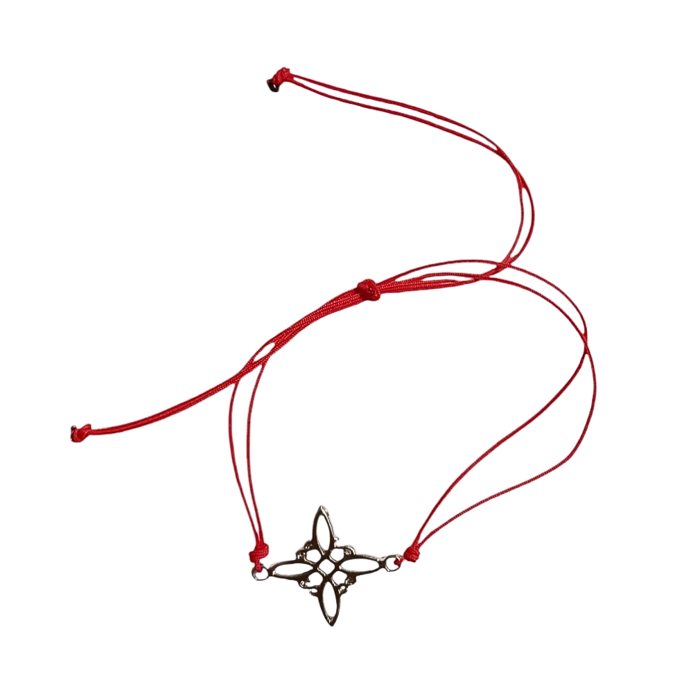 Pulsera Hilo Rojo Con Amuleto Nudo De Bruja