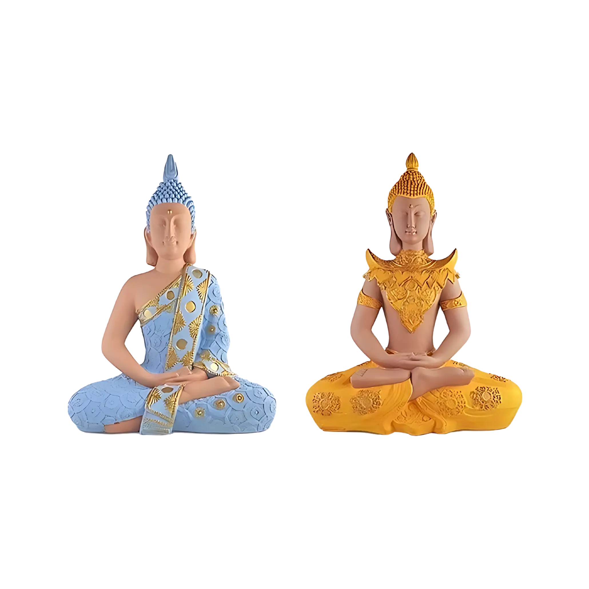 Buda Meditando Yeso Color Natural 40 cm