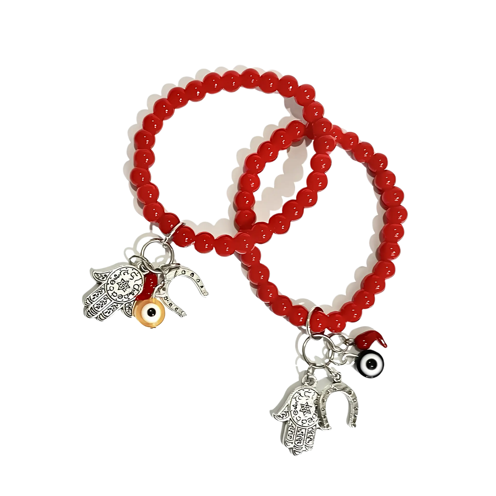 Pulsera Bolita Mediana Roja De La Suerte