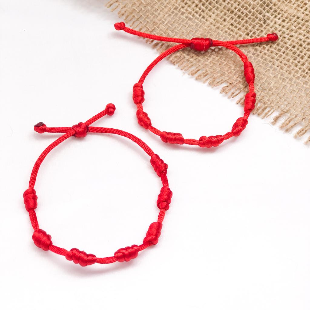 Pulsera Roja 7 Nudos