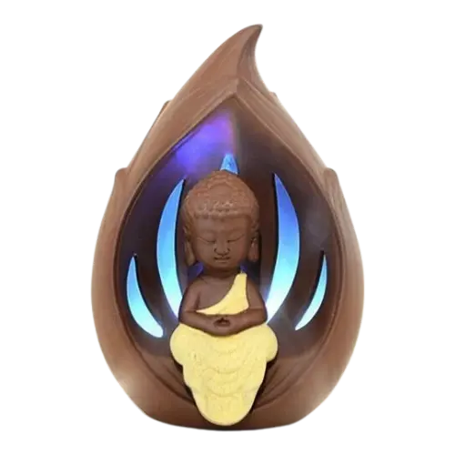 Cascada de Humo Niño Buda con Led 17cm