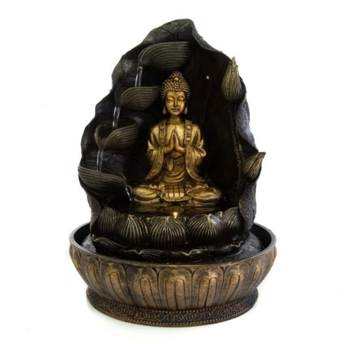 Fuente Buda vasijas y tulipanes con led 30cm